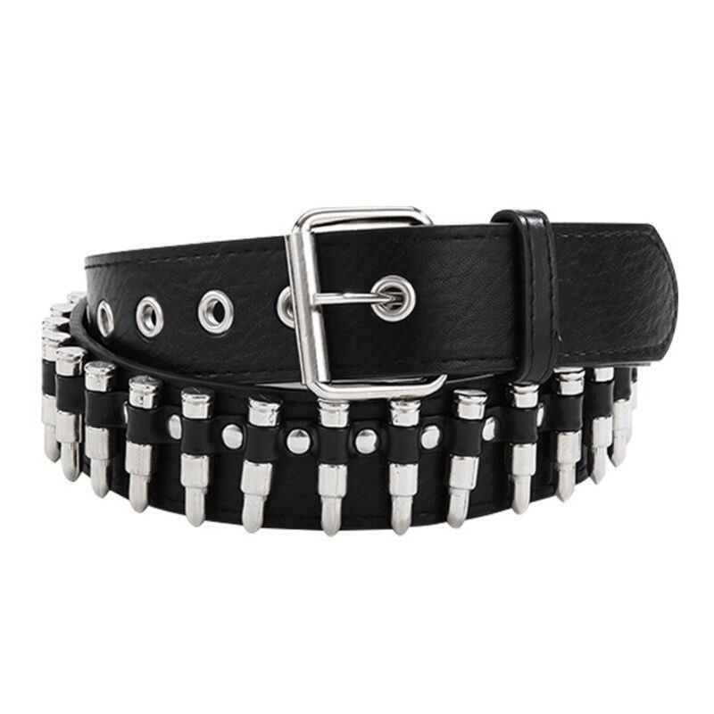 Y2K Subculture Bullet Rivet Belt for Men and Women, American Rock Punk Style Personalized Decorative Jeans Belt Y2K Subculture Bullet Rivet Belt for Men and Women, American Rock Punk Style Personalized Decorative Jeans Belt