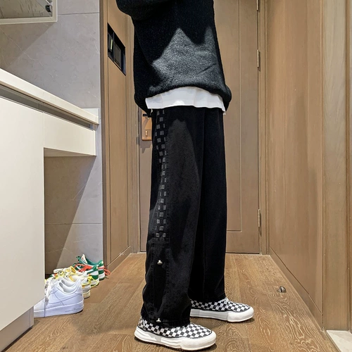 Японские трендовые джинсы, повседневные брюки для школьников, оверсайз, свободный крой