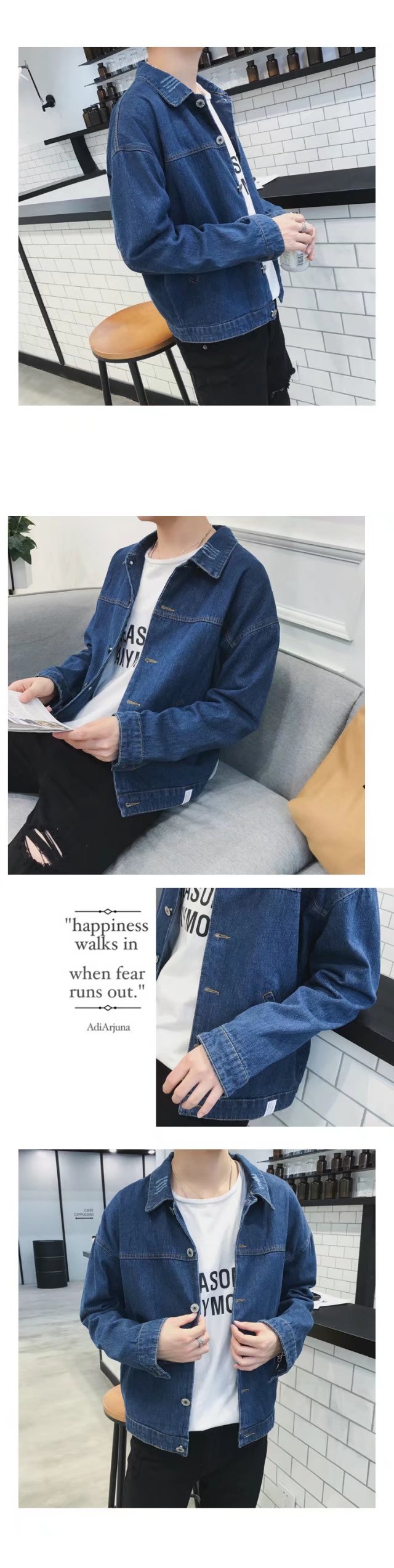 Mùa xuân mới áo khoác nam denim jacket Hàn Quốc phiên bản của xu hướng nam lỏng hoang dã bf retro sinh viên đẹp trai áo sơ mi