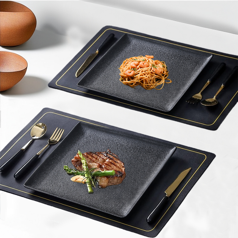 Western-Style Plate, High-End Western-Style Tableware Set, Ceramic Creative Table Setting, Home Steak Plate, Knife and Fork Set, Complete Set