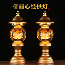 Led seven color crystal lotus lamp Buddha for the lamp Buddhas former Xiantang Guanyin financial god Ming Lights a pair of plug-in electric home