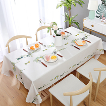 pvc tablecloth waterproof anti-hot and oil-proof disposable coffee table mat plastic rectangular table cloth fabric ins Nordic style