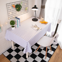 Tablecloth desk ins student waterproof anti-hot and oil-proof Nordic home Net red plaid pvc computer tablecloth art
