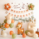 Mori style ins birthday decoration balloon background wall small fresh children baby 100th birthday party scene layout