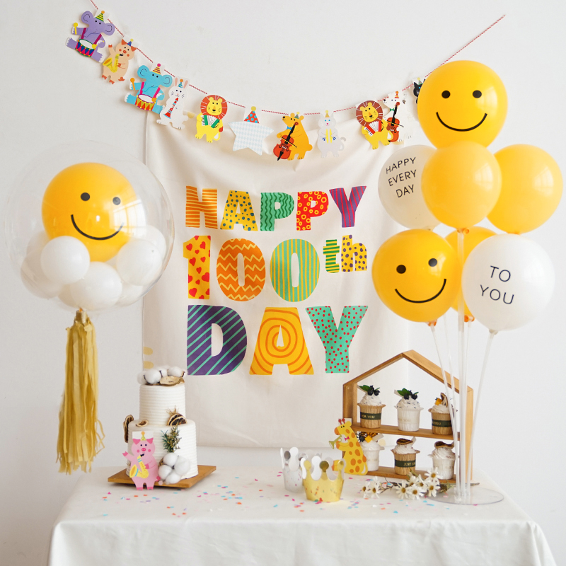 Tennis Red Baby Hundred Day Banquet Double Full Moon Background Wall Photo Hotel 100 Days Birthday Decorated Balloon Arrangement