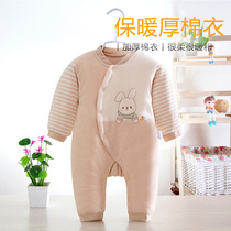 Newborn Baby Clothes Conjoined Clothes Autumn Winter Suit Netting Red Thickening Warm Men And Womens Baby Out Huddling Winter Dress Season