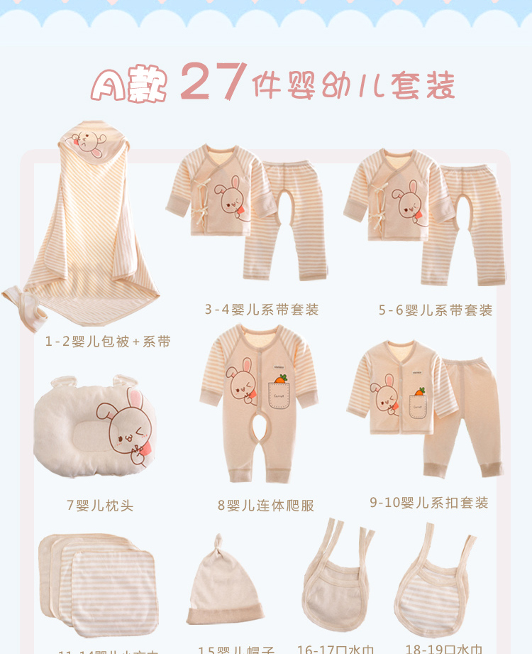 Bộ quần áo sơ sinh cotton cho bé sơ sinh mùa hè 0-3 tháng 6 món quà sơ sinh cho bé sơ sinh quà sơ sinh cho bé gái