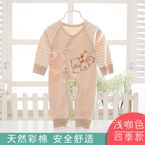 Baby one-piece clothes spring autumn pure cotton female summer clothing thin air conditioning suit male baby khae newborn toddler clothes spring clothes