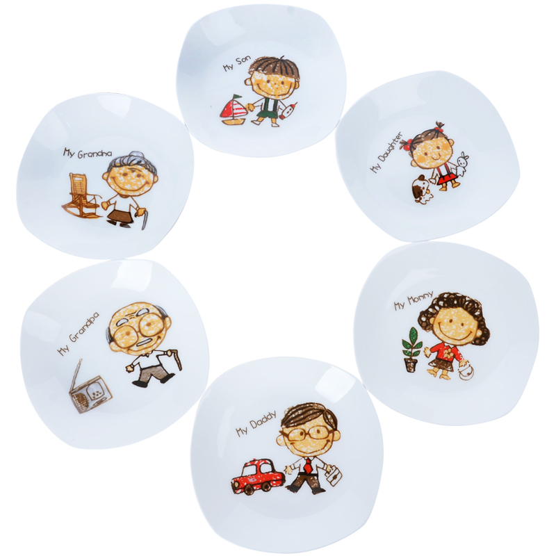 Family party eat dish the parent - child creative ipads China small dish square dip disc ceramic disc of dim sum dishes taste