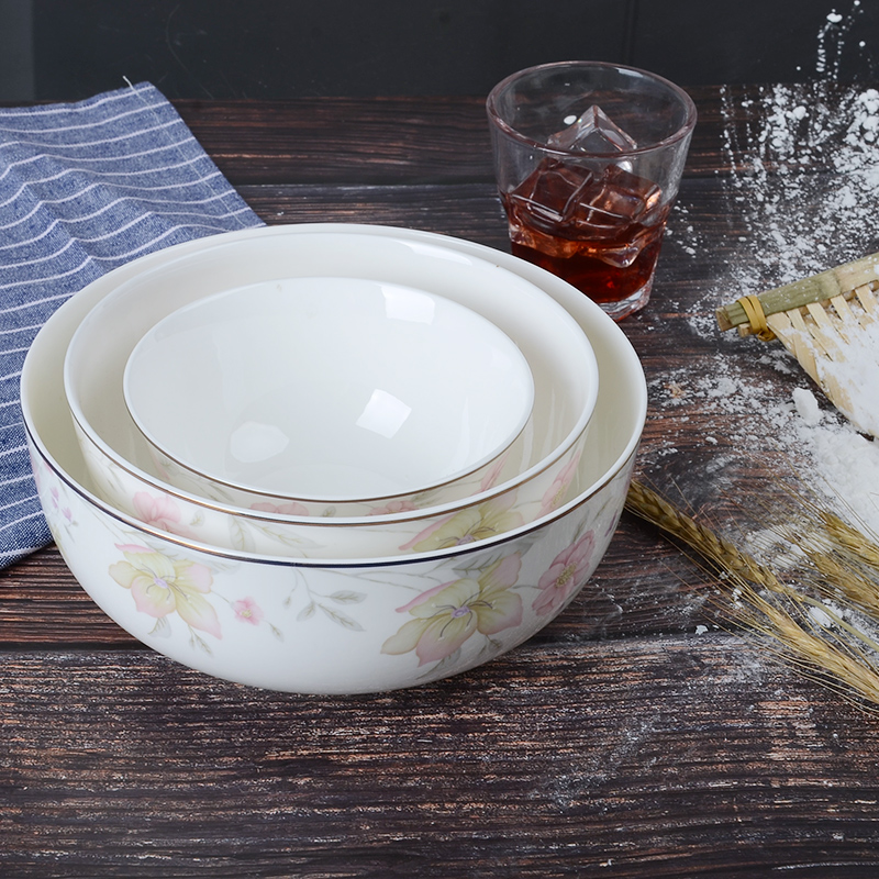 Apricot pear flower rain Japanese tangshan ipads porcelain tableware suit to use suit and the head of household ceramic bowl dish dish suits for