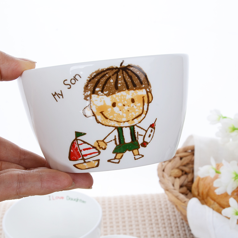 Family eat rice bowl parent - child Family Oriental bowl rice bowls ultimately responds soup bowl of household ceramic bowls fruit salad bowl