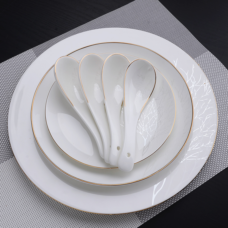 Gold square tangshan ipads China spring free collocation with ipads bowls set spoon, spoon company - optic Gold microwave tableware