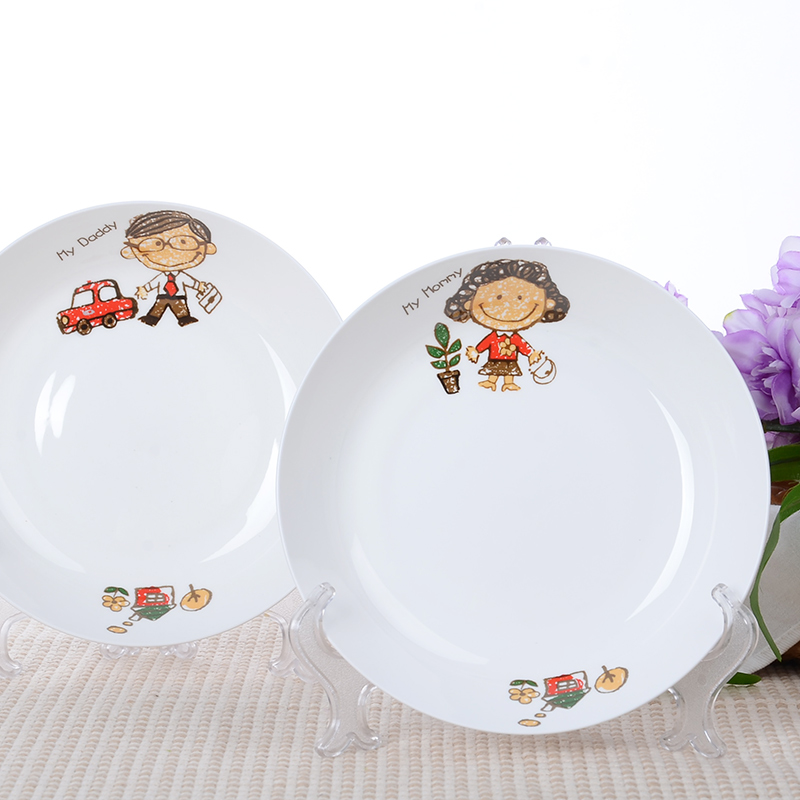 Family FanPan home plate 7.5 inch ceramic dish cartoon circle dish Fried FanPan cold dishes