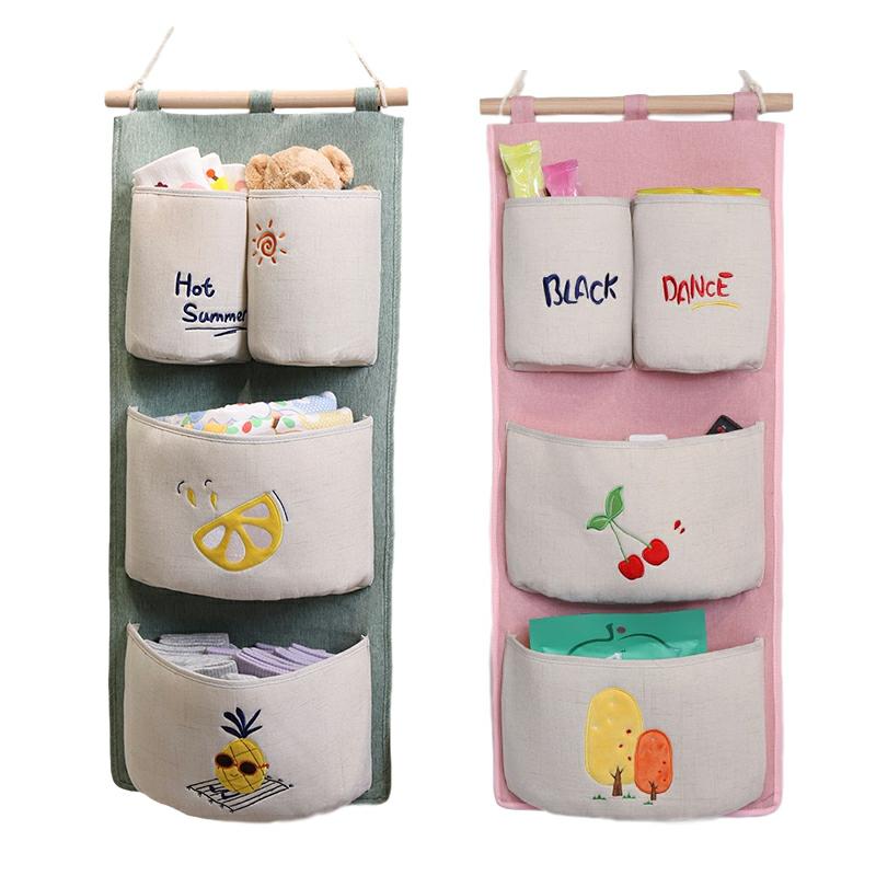 Large Capacity Cloth Art Collection Bag Hung Bag Door Rear Headboard Storage Bag Wall Hanging Debris Bag Wall Multilayer Cashier Bag
