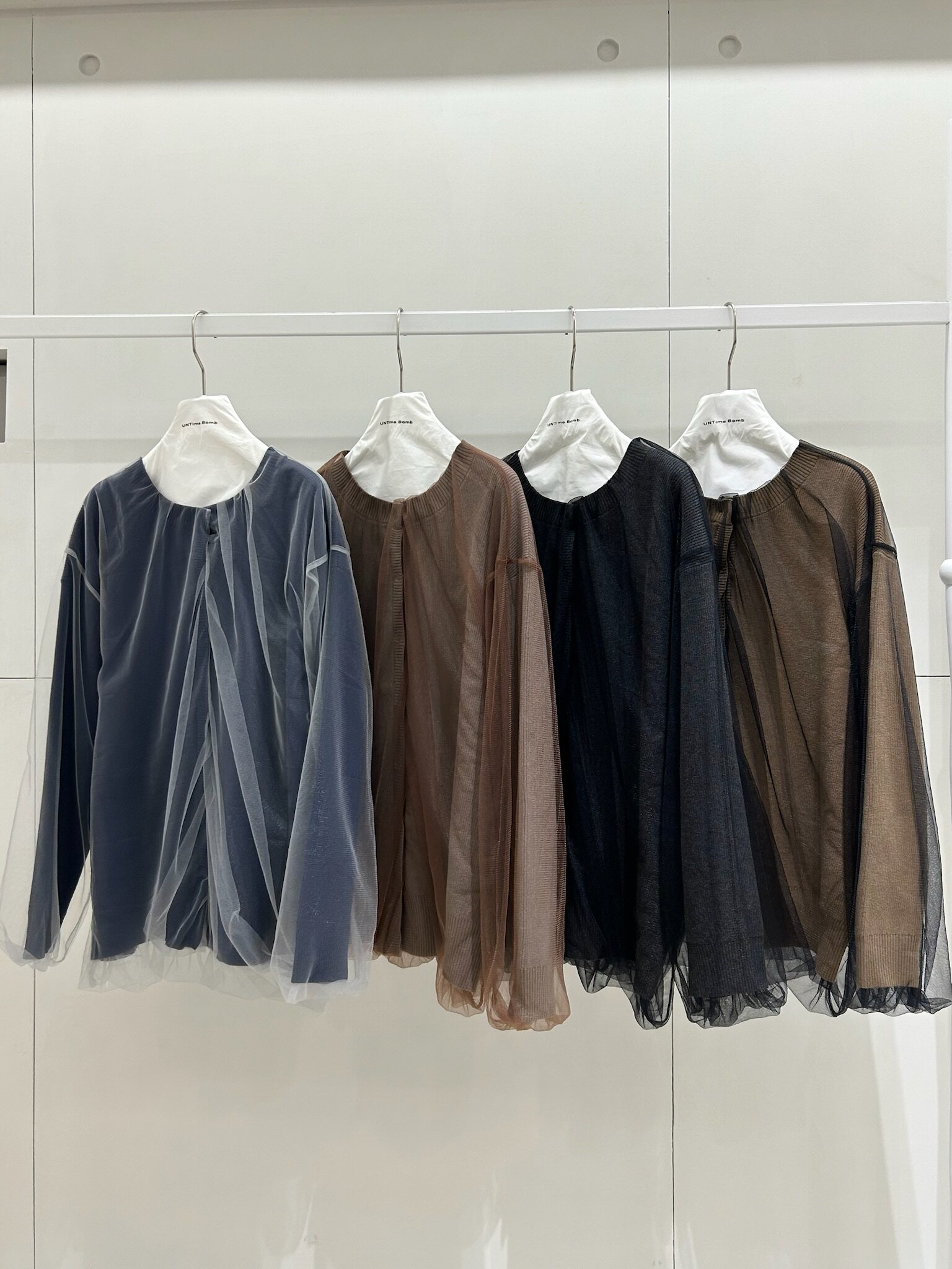 Mesh Patchwork Knit Cardigan Solid Color Lazy Style - Taobao product photo 8
