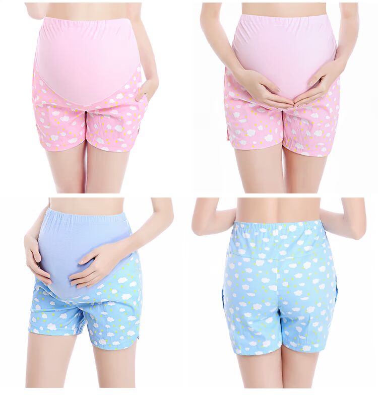 Bà bầu quần short mùa hè mỏng mảnh cotton Hàn Quốc nâng bụng thời trang quần legging size lớn quần hot mùa hè mang thai - Phụ nữ mang thai quần / quần bụng quần bầu đẹp
