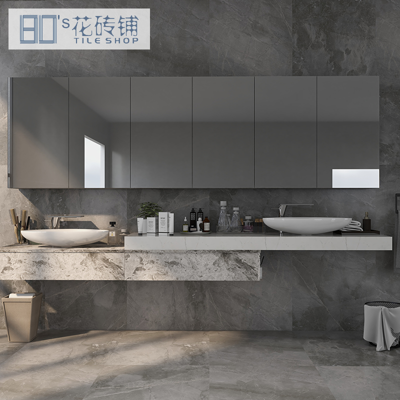 Wabi-sabi wind micro-cement plain brick 750x1500 large-scale antique brick living room dining room hotel villa wall and floor tiles