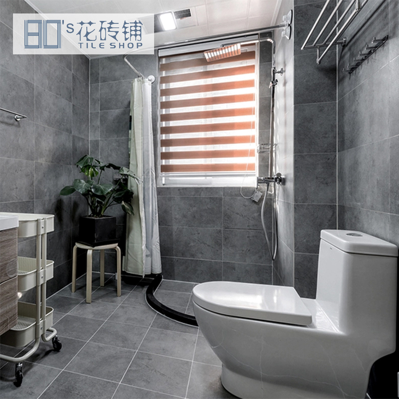Minimalist industrial wind imitation ancient brick 600x600 grey cement brick and floor tile wall brick kitchen make-up room bathroom tiles