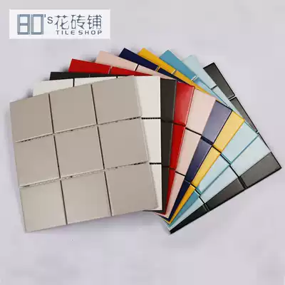 ins Jiu Gong grid small white brick Kitchen powder room wall brick Japanese simple small square brick Balcony bathroom mosaic