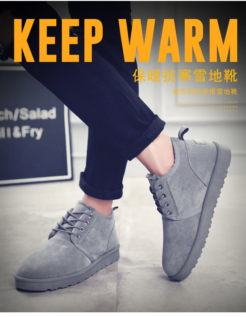 Giày tuyết mùa đông cho nam Giày cotton của Anh để giúp Martin giày dép nam xu hướng cộng với giày nhung ấm áp cho nam giày boot nam cao cổ
