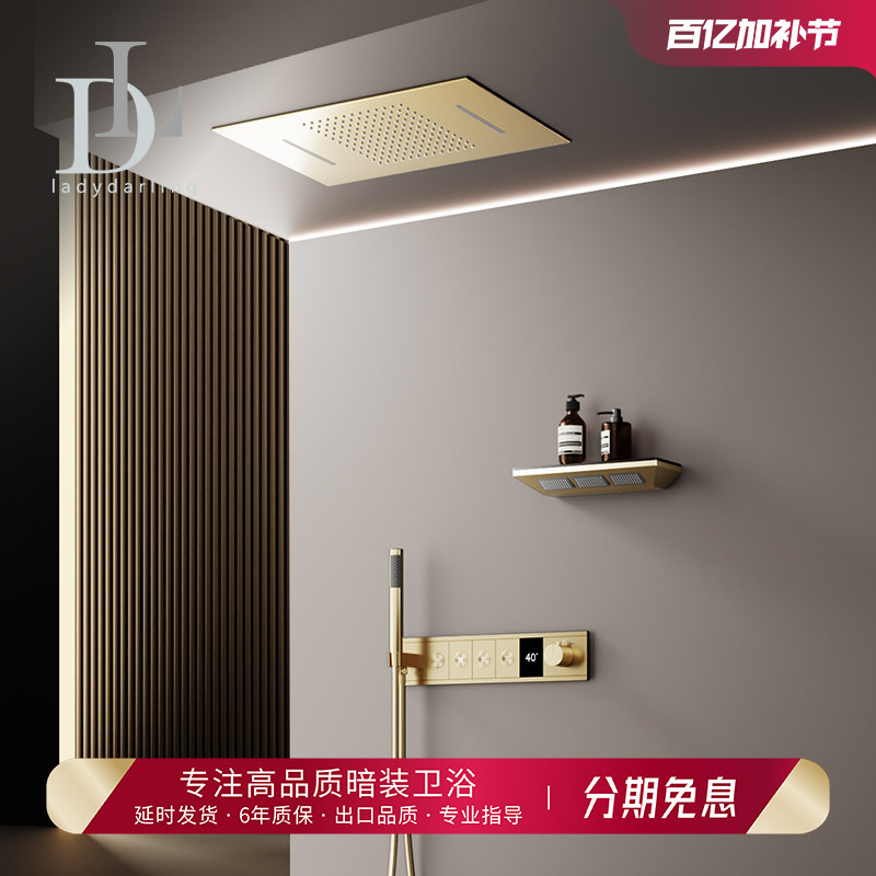 German Leiderdan Concealed Showerhead Embedded Household Canopy Showerhead with Pressurized Hot-Melt All-Copper Embedded Main Body