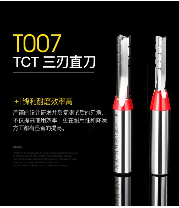 lưỡi cắt mini Chuanmu TCT CNC dao ba lưỡi thẳng Máy khắc gỗ Máy cắt đầu đa chức năng công cụ cắt dao phay T007 - Dụng cụ cắt mũi khoan gỗ dài