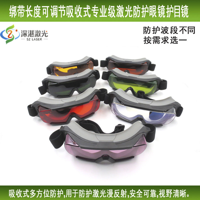 可调绑带防护紫外蓝光绿光可见光红外光全波段吸专业级激光护目镜