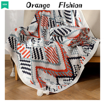 Nordic Bohemian Wind Sofa Blanket Full Cover Blanket National Wind Lap light lavish with wind folk Knitted Streaming Su Blanket