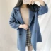 Mùa xuân 2020 áo khoác len hai mặt mới dành cho nữ Áo len dài trung bình len cashmere phiên bản Hàn Quốc - Áo khoác ngắn