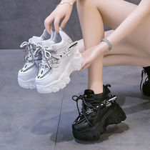 Back in force heightening older daddy shoes women 2022 spring new sports 100 hitchhiking slim casual thick bottom white shoes autumn orders