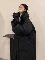 Knee long down cotton jacket 2021 new womens thick cotton coat winter loose bread jacket jacket