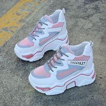 Back Force Old Daddy Shoes Women Spring Pine Pastry Thick Bottom Inner Heightening Women Shoes New 2022 Autumn Nets Red Overfire 100 Hitch