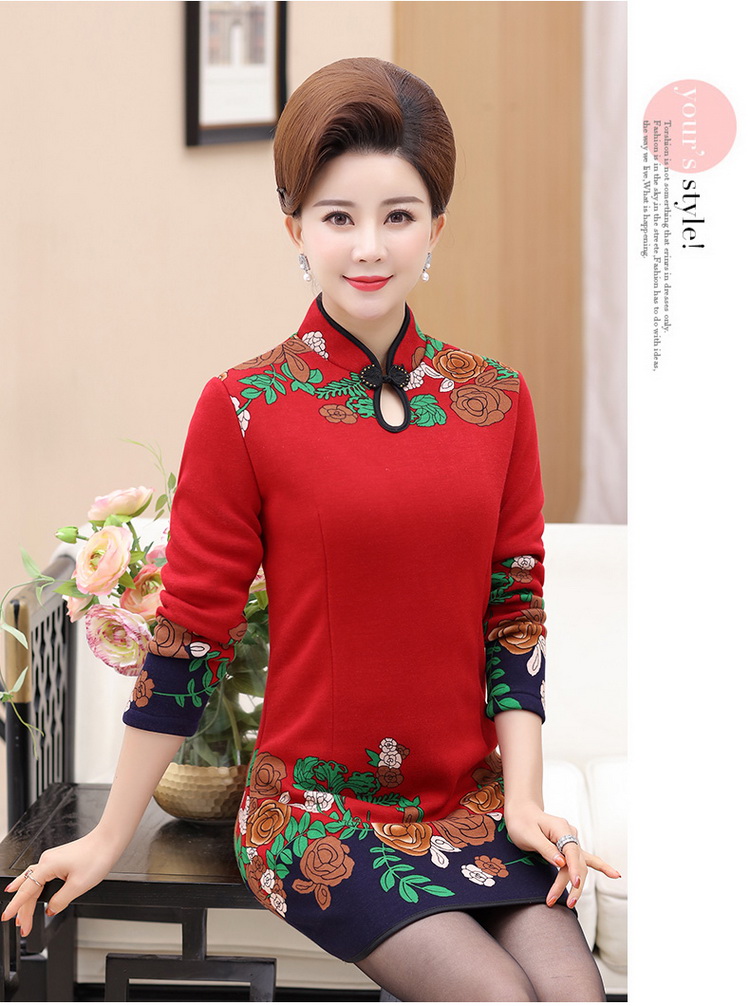Áo mới 2018 cho mẹ mùa thu và mùa đông dài tay cho phụ nữ trung niên cộng với áo nhung đáy váy trung tính áo khoác cho phụ nữ 40 tuổi