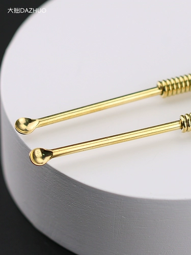 Медная креативная ухочистка ручной работы, латунный портативный старомодный брелок для ушей