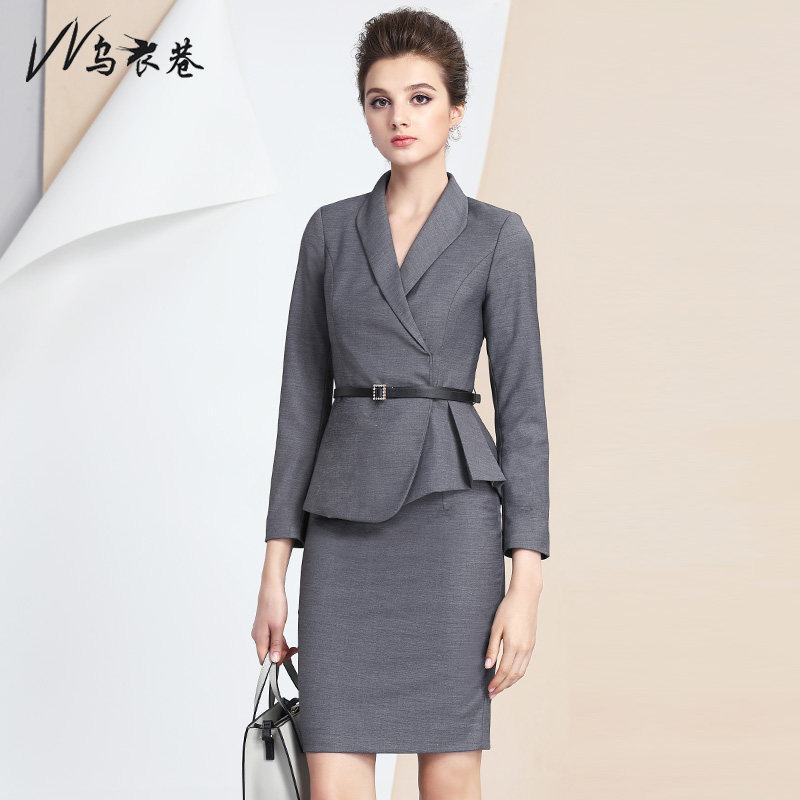 Ouchou Alley 2022 Autumn Winter New minimalist fashion commuter OL name Yuanyuan Skirt Professional Suit Overalls Great Size