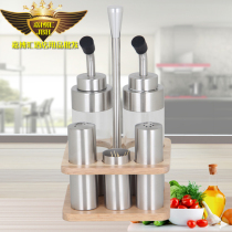 Kitchen Seasoning Jar Suit Oil Bottle Sauce Bottle 304 Stainless Steel Home Tabletop Seasoning Case 5 pieces Taste Bottle
