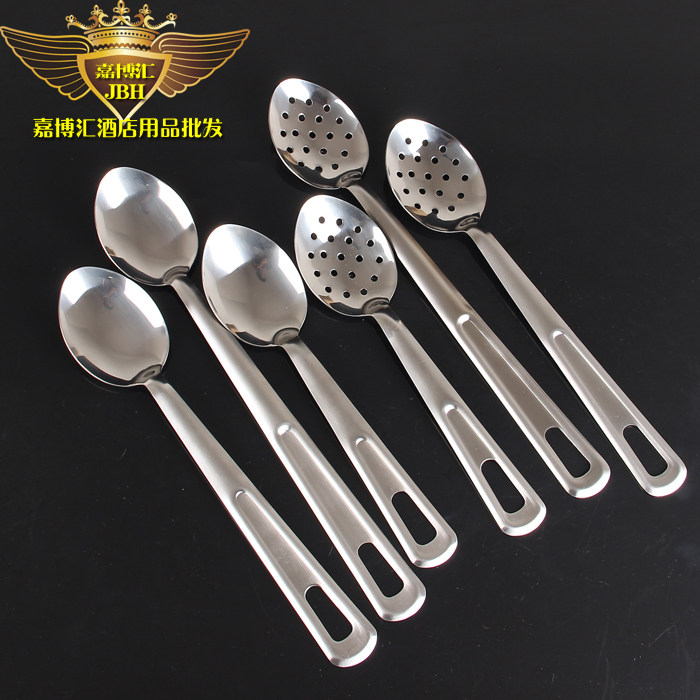 Stainless steel buffet dish spoon stirring spoon long handle hotel western food fast food restaurant take dish colander dish spoon rice spoon