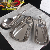 Stainless Steel Thickened Sector Tray Cutlery Tray Buffet Dish Spoon Spoon Chopsticks bread clip