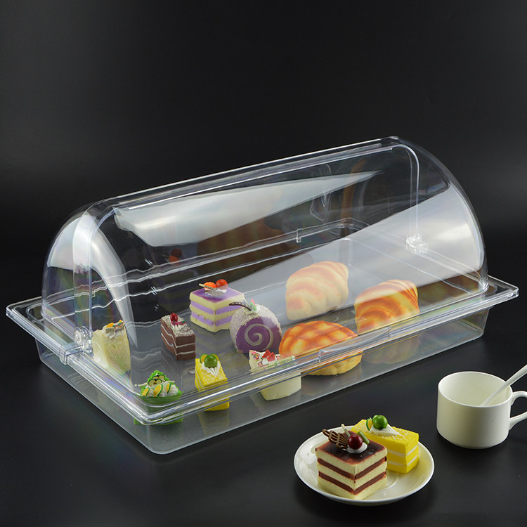 Free Mail Transparent Fruit Dial Bag Cake Refreshment Tray With Lid Rectangular Acrylic Buffet Swing Table Cutlery