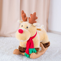 Plush Trojan childrens rocking horse solid wood music rocking horse Christmas gift for baby birthday gift
