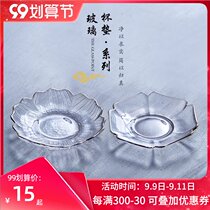 kokolly Japanese style handmade glass petal Cup Saucer Tea ceremony cup holder kung fu tea ceremony zero