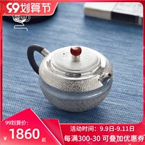 Sterling silver 999 bubble teapot home gift tea set tea kettle kung fu tea set drinking tea small silver pot pure handmade sterling silver