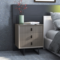 Net red light luxury bedside table simple modern solid wood three bucket cabinet mini Nordic bedroom bedside cabinet