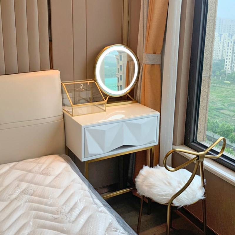 Net red mini makeup Taipei European luxury ins wind Small apartment bedroom bed head makeup table Small makeup table 60cm