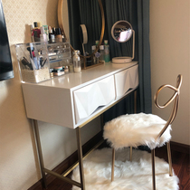 Nordic ins style dressing table modern simple stainless steel mesh red small apartment bedroom rock board makeup table light luxury