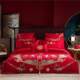 Hot sale Kunhua Home Textile Dragon and Phoenix Wedding Four-Piece Set Big Red Doll Happy Cutle Cotton Bedding Wedding Bedding