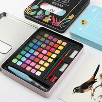 Solid watercolor paint 60 color set portable beginner hand painting student art professional tool powder cake gouache