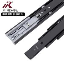 Stainless steel home drawer track slide 27 wide 2 two-section rail computer desk guide 35 wide cabinet steel ball mute