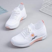 2023 Summer New Little Daisy White Shoes for Women Versatile Korean Style Sports Mesh Shoes for Women Breathable Thin Soft Sole Womens Shoes
