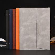 Diary leather cover loose-leaf stationery bag 6 business b5 notepad creative notebook clip custom logoa5 holes